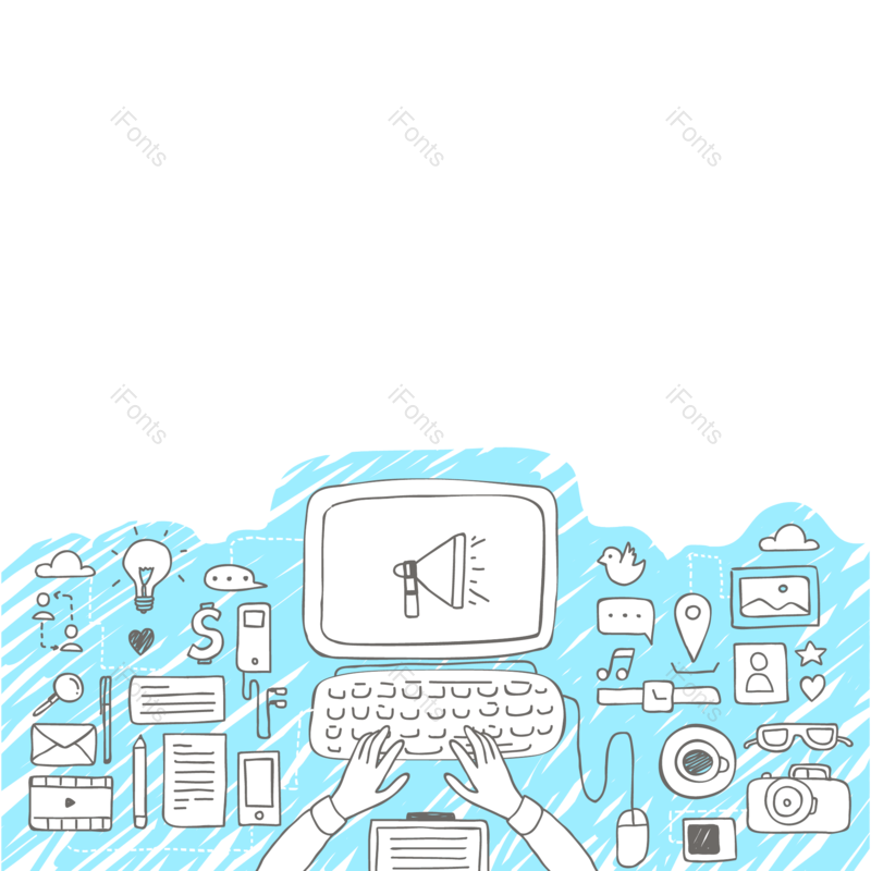 装饰图片,学习元素,手绘图标PNG,办公免抠素材